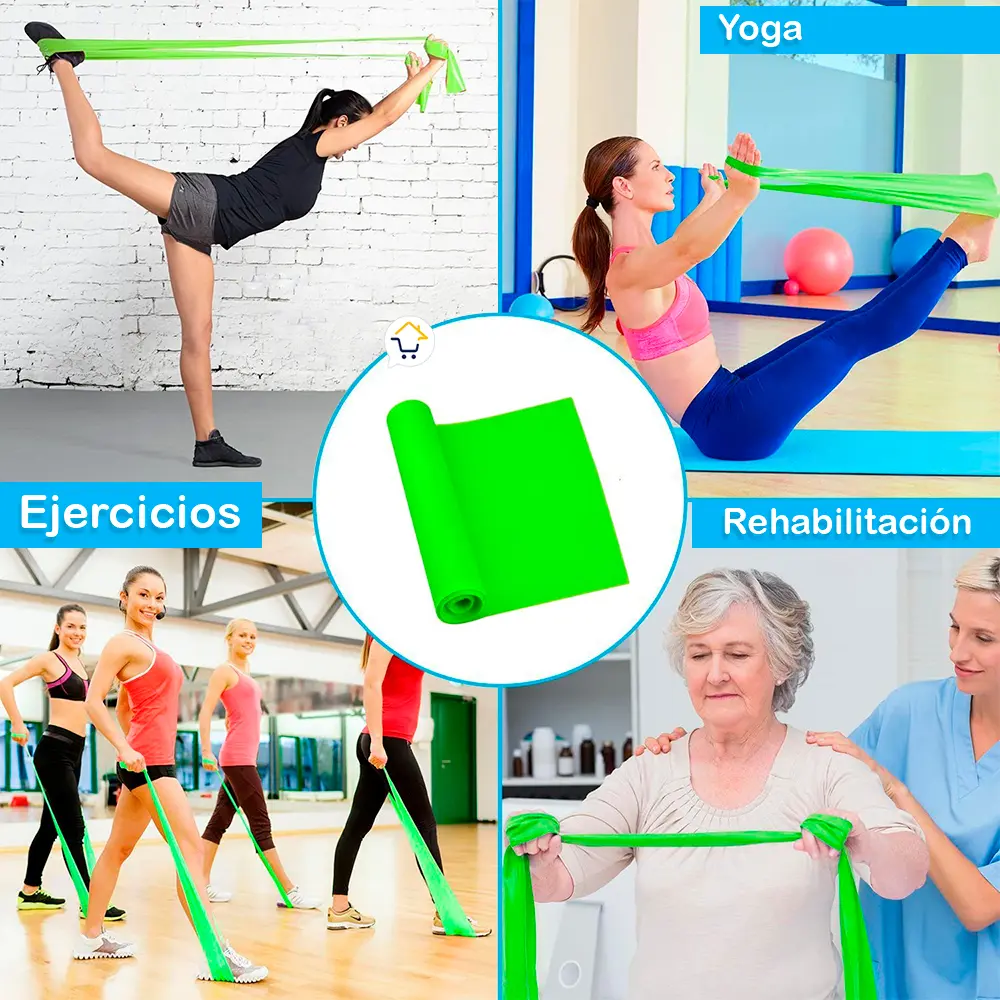 Banda Elástica de Resistencia Látex 2m para Yoga y Fisioterapia - Aumenta Fuerza y Flexibilidad Muscular - Imagen 4