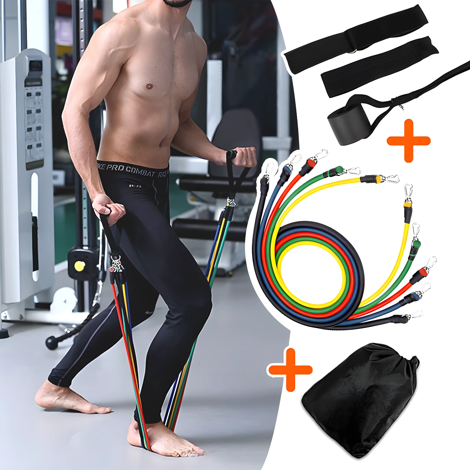 Bandas Resistencia Tubulares 5 Niveles Látex hasta 100 lbs - Entrena fuerza completa sin ir al gimnasio - Imagen 2