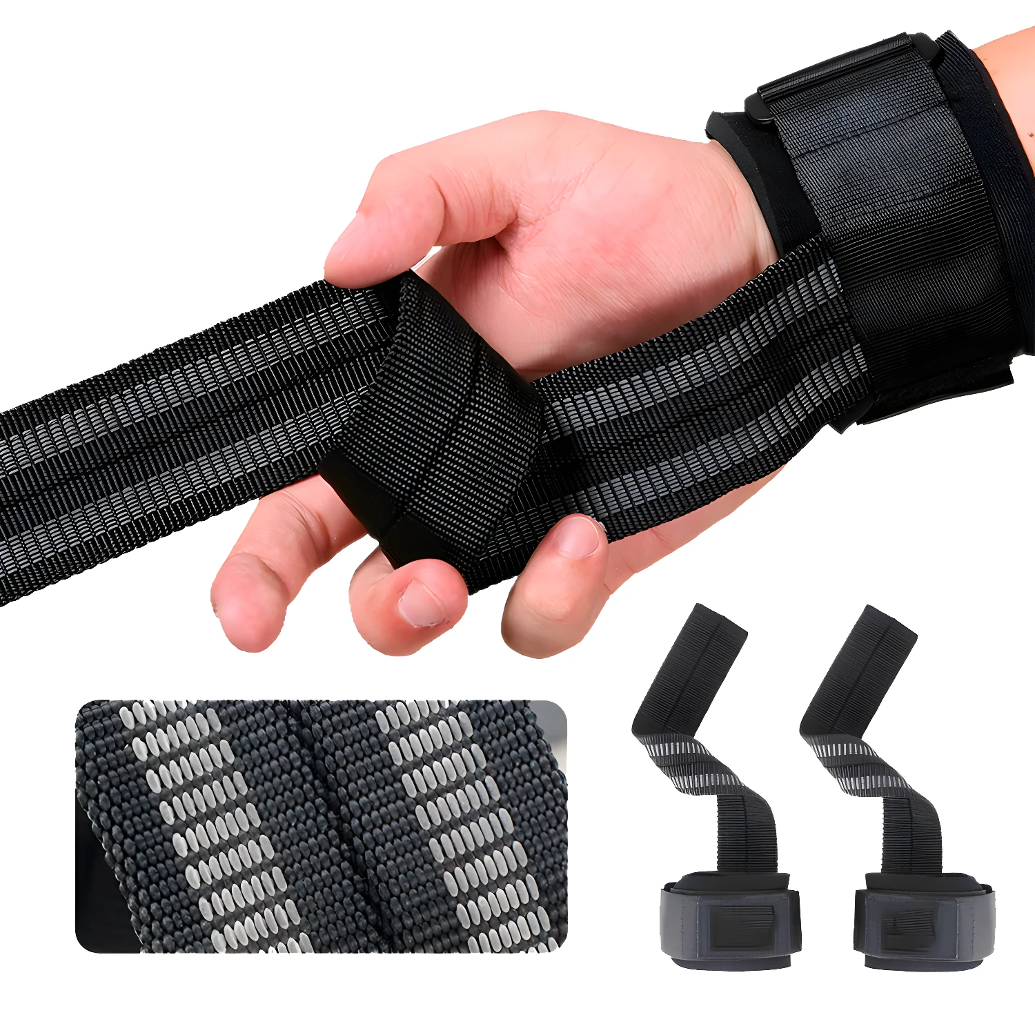 Set x2 Correas Lifting Straps Nylon Alto Rendimiento - Asegura agarre firme y soporta peso muerto - Imagen 5
